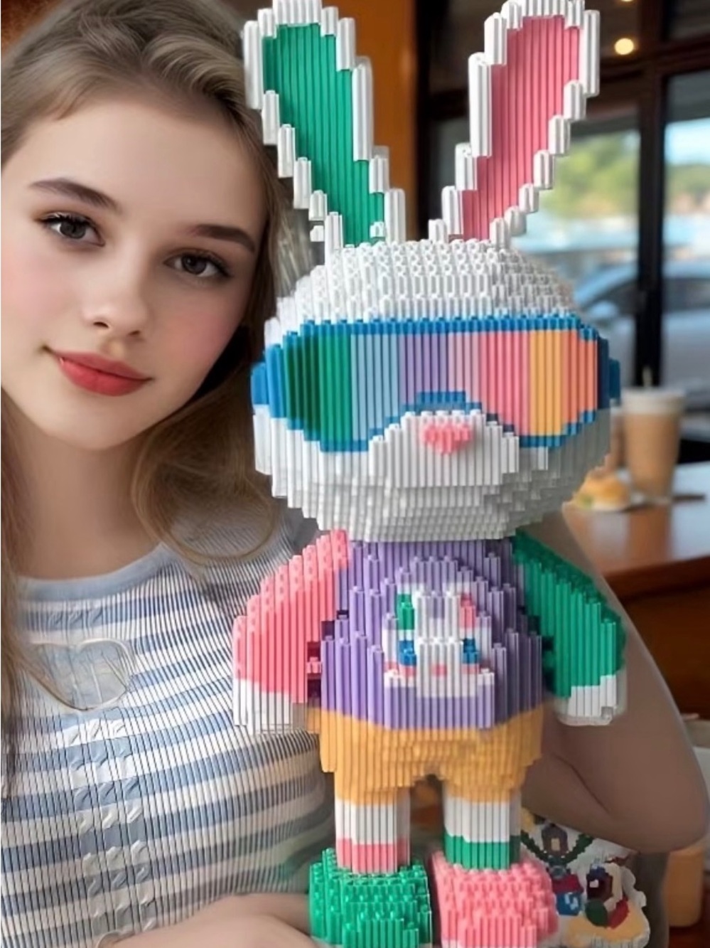 Colorful Bunny Building Block Toy